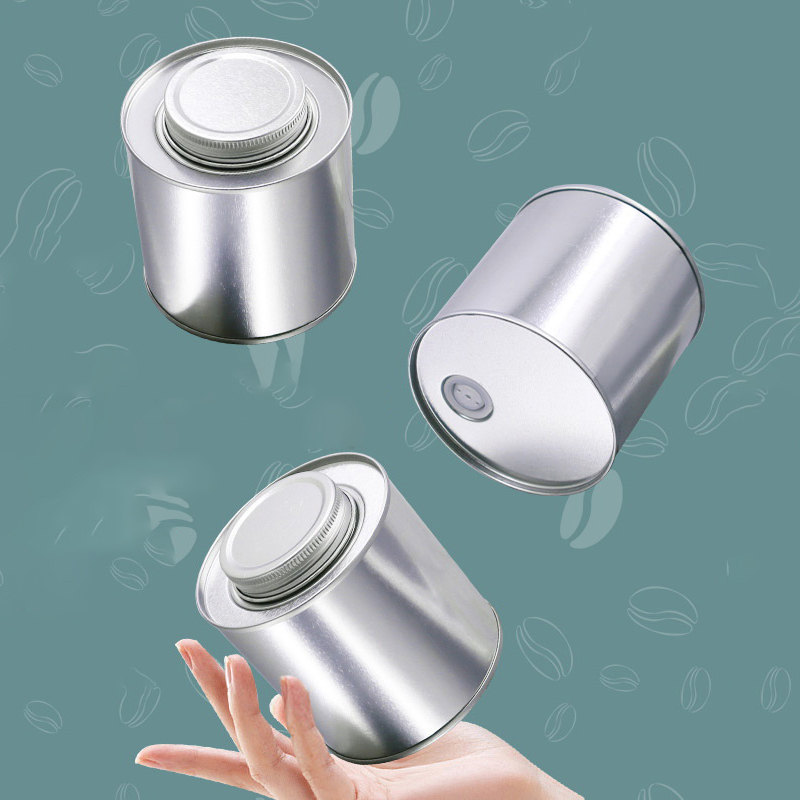Sugar Scrub Coffee - Silver Round Coffee Bean Storage Can