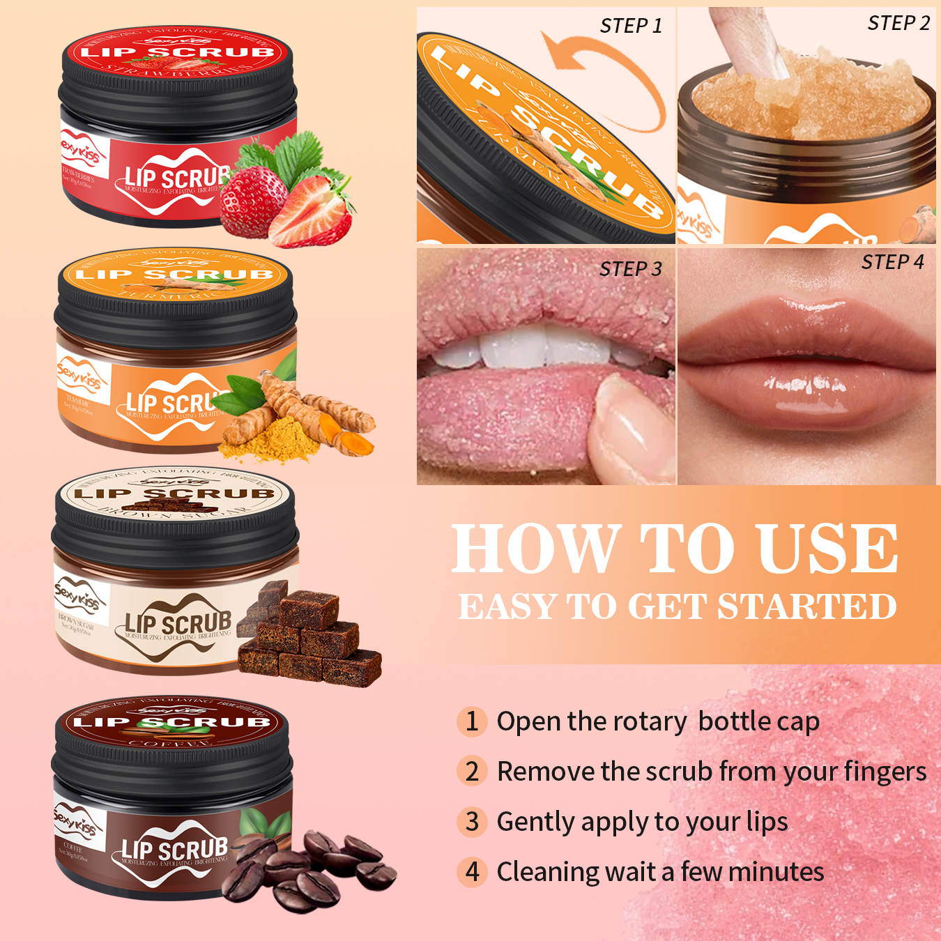 Strawberry, Coffee, brown Suga - Sugar Scrub Coffee reseña y precio