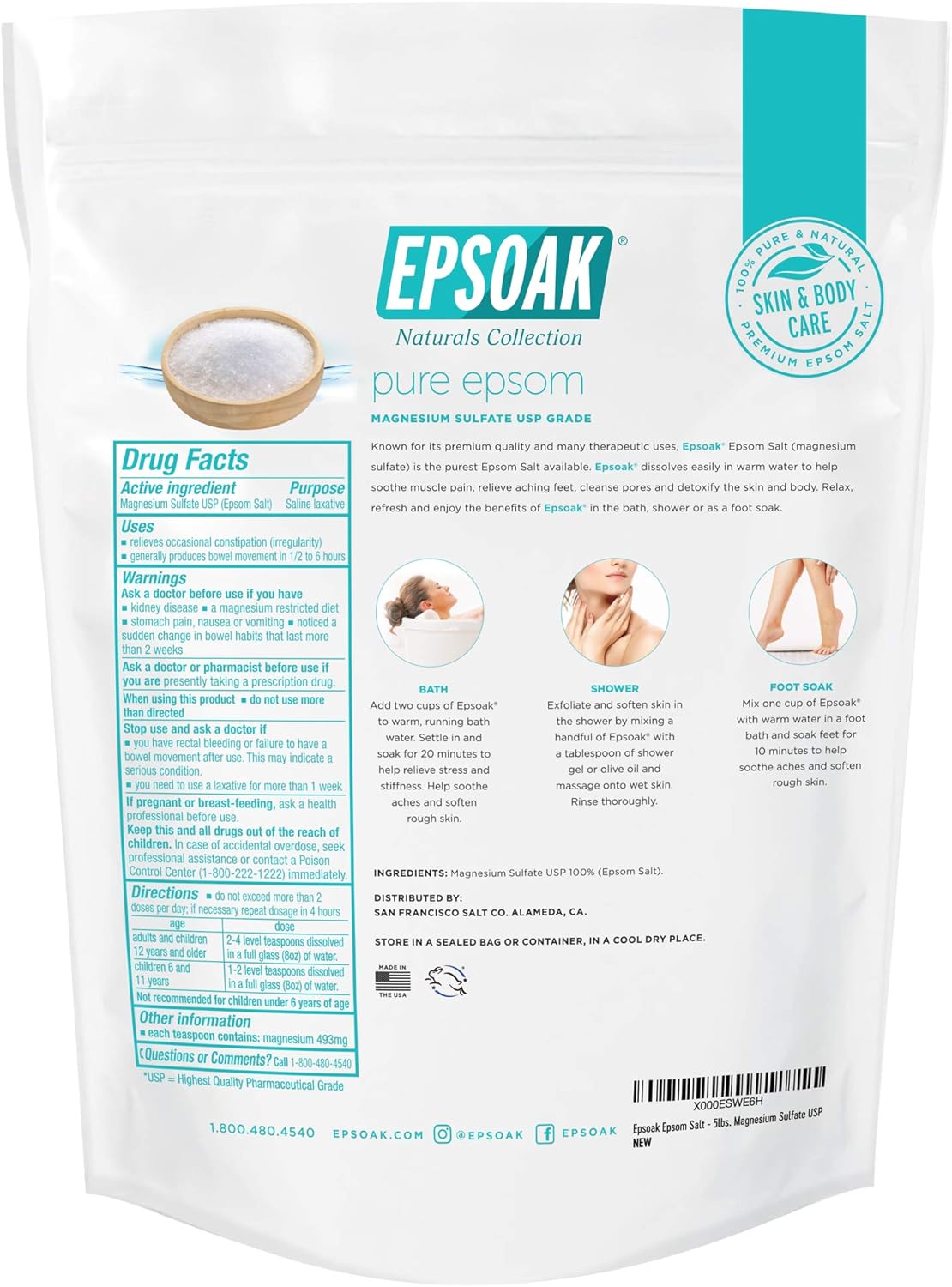 Epsom Salt 10 lb Magnesium Sul - Epsom Salt Bag reseña y precio