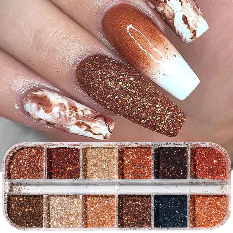 Shiny Coffee Brown Nail Glitte - Sugar Scrub Coffee reseña y precio