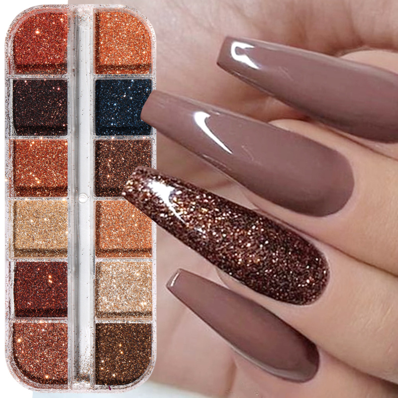 Shiny Coffee Brown Nail Glitte - Sugar Scrub Coffee reseña y precio