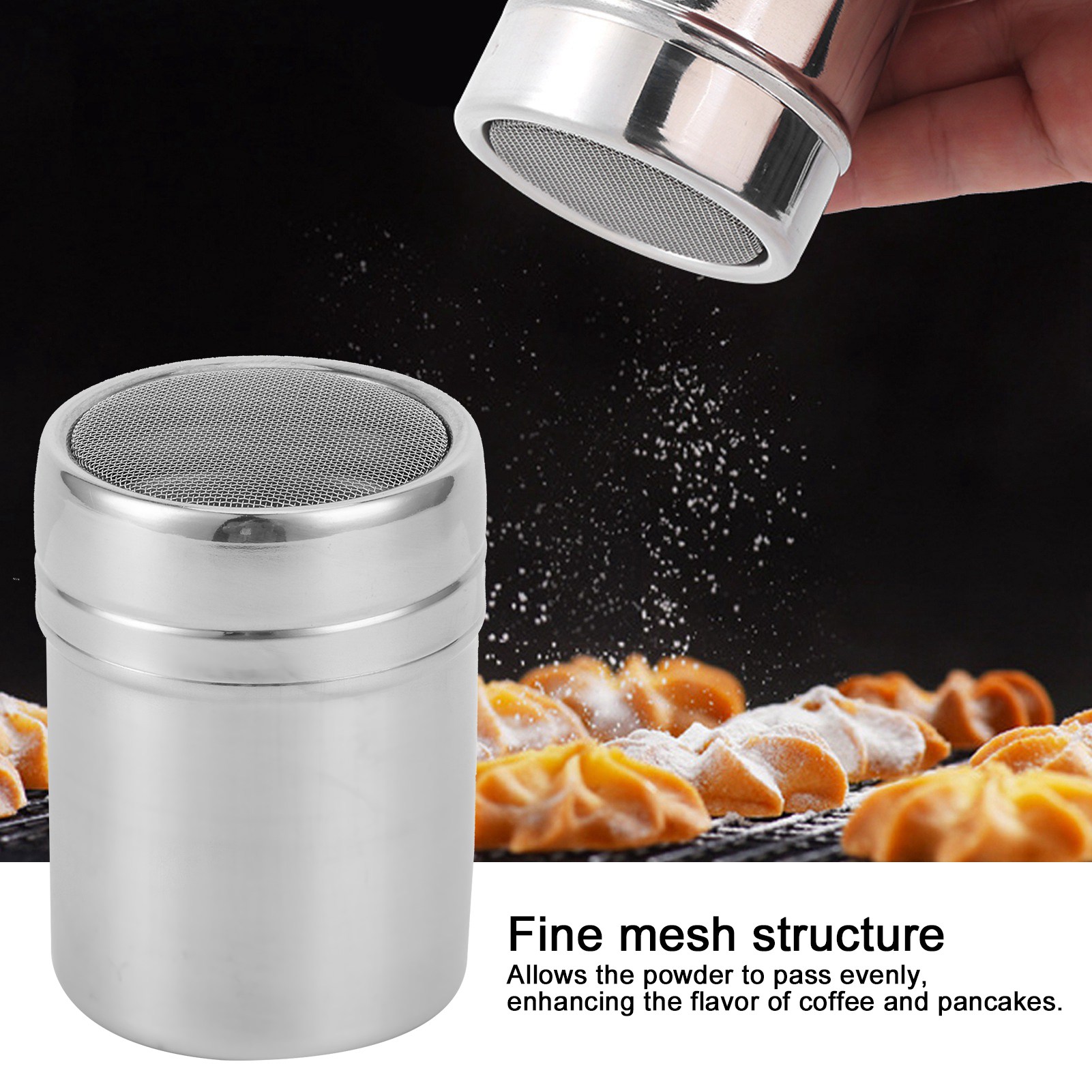 Fine Mesh Powder Shaker Stainl - Sugar Scrub Coffee reseña y precio