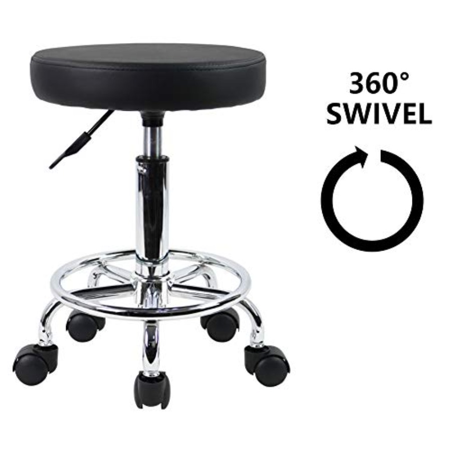 PU Leather Round Rolling Stool - Spa & Wellness Hotel Olympia Mariánské Lázně reseña y precio