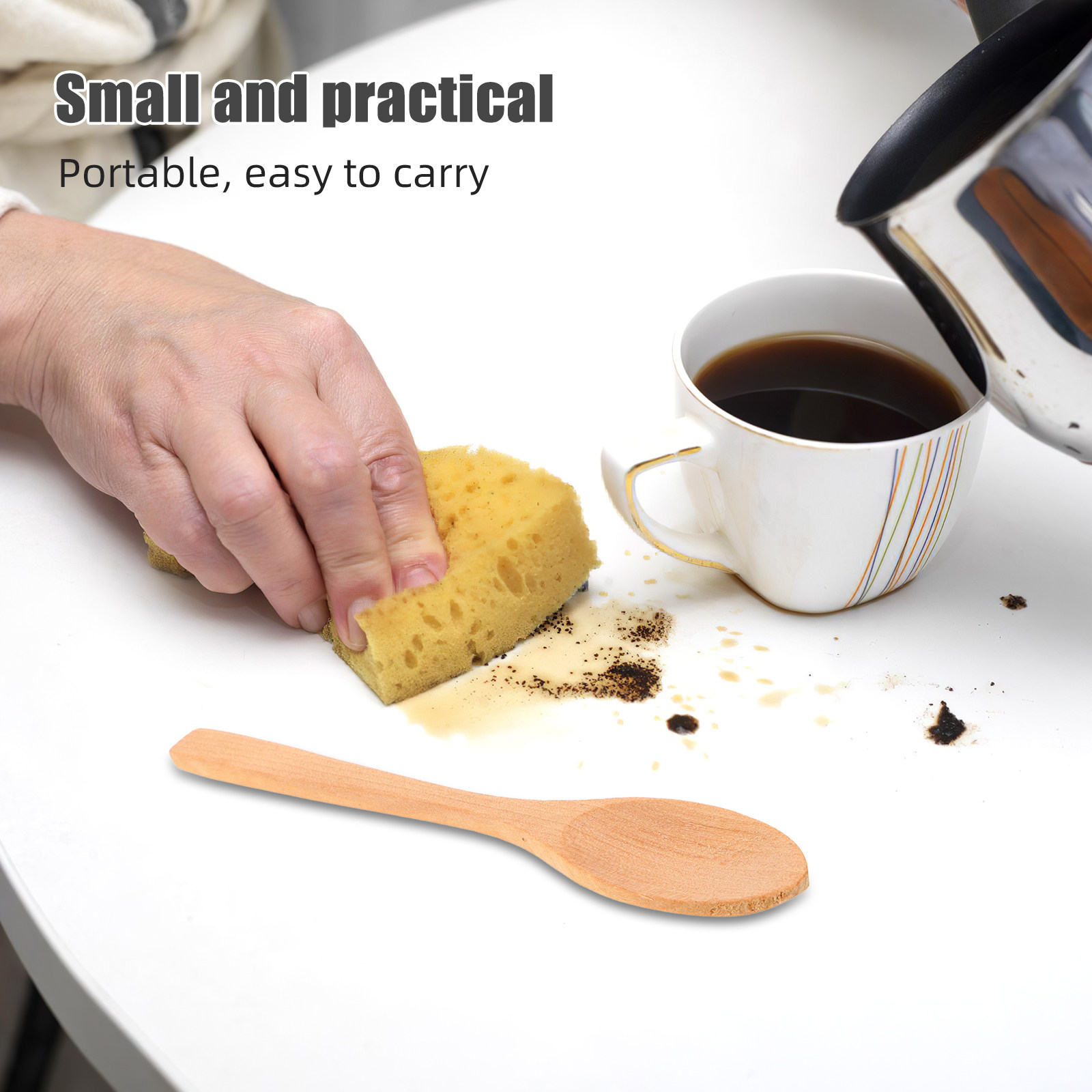 10Pcs Ice Cream Spoon Wooden M - Sugar Scrub Coffee reseña y precio